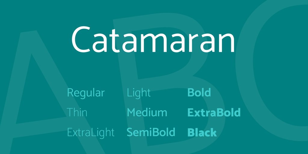 Пример начертания шрифта Catamaran