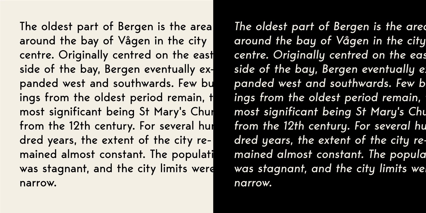 Пример начертания шрифта Bergen Sans