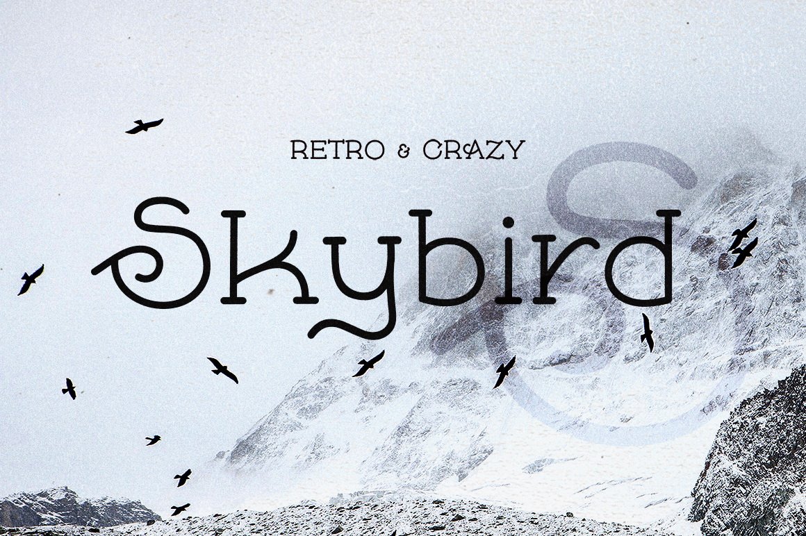 Пример начертания шрифта Skybird