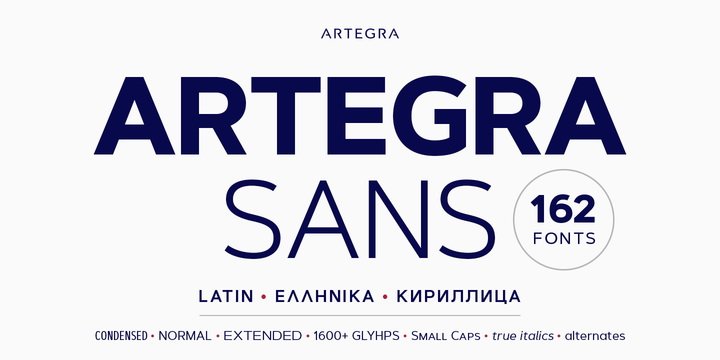 Пример начертания шрифта Artegra Sans