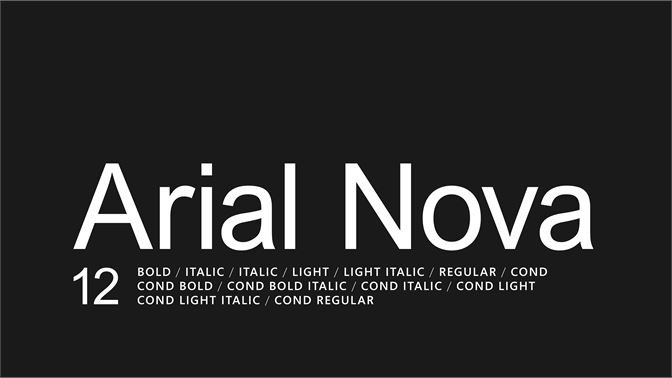 Пример начертания шрифта Arial Nova