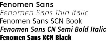Пример начертания шрифта Fenomen Sans
