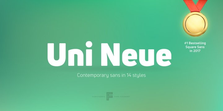 Пример начертания шрифта Uni Neue