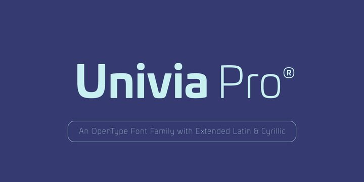 Пример начертания шрифта Univia Pro