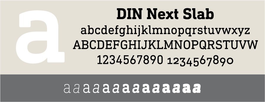 Пример начертания шрифта DIN Next Decorative