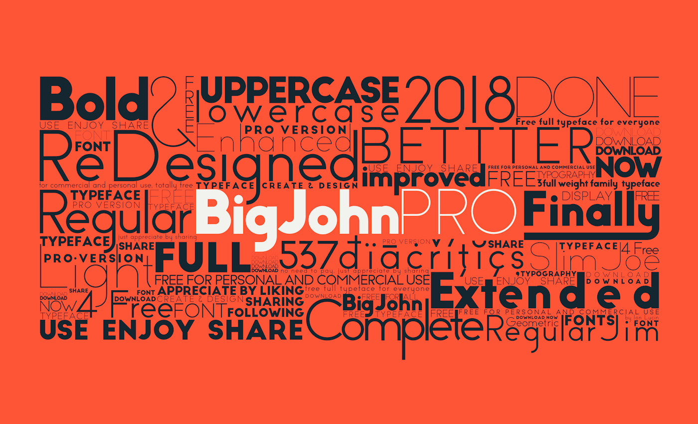 Пример начертания шрифта Big John PRO