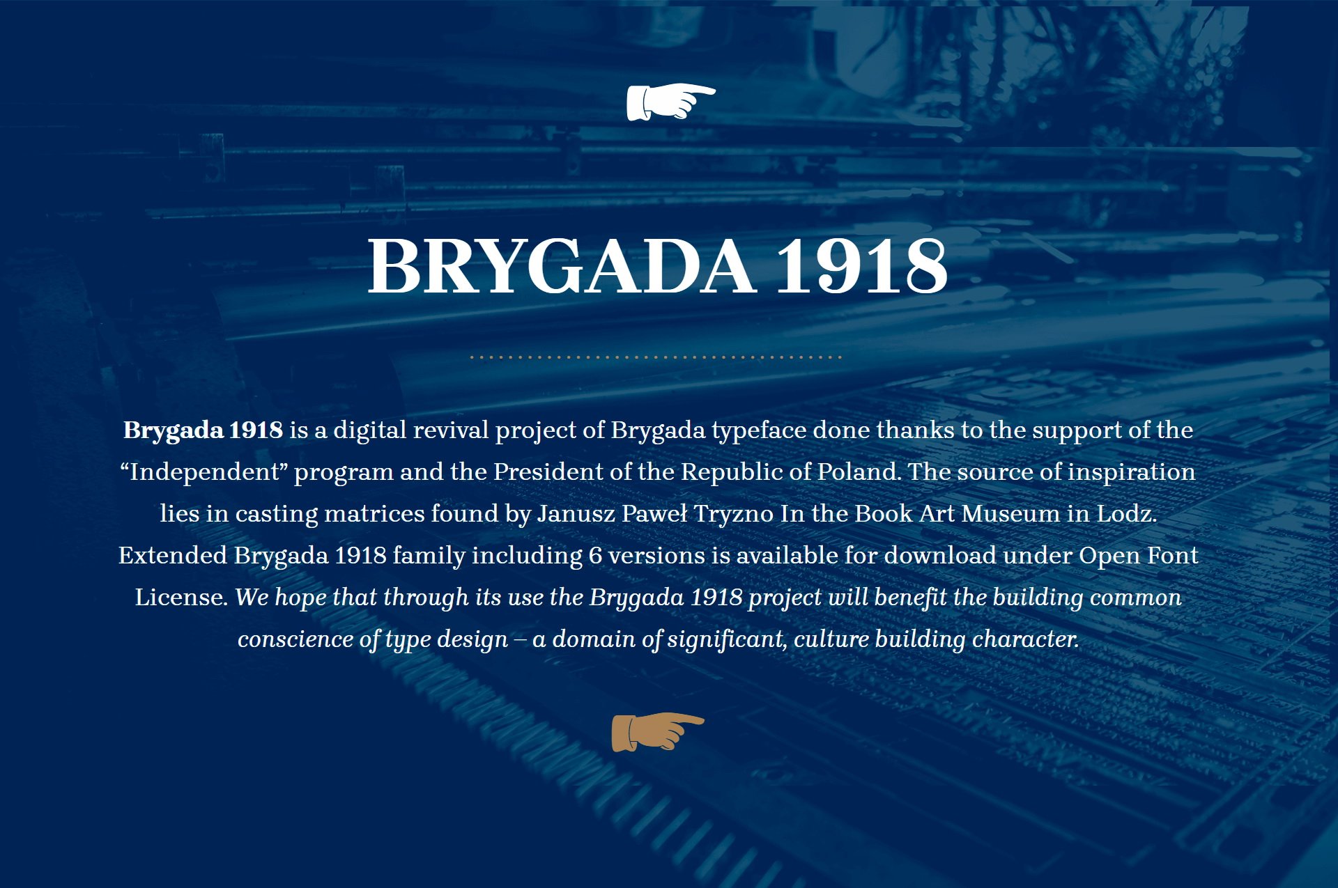 Пример начертания шрифта Brygada 1918