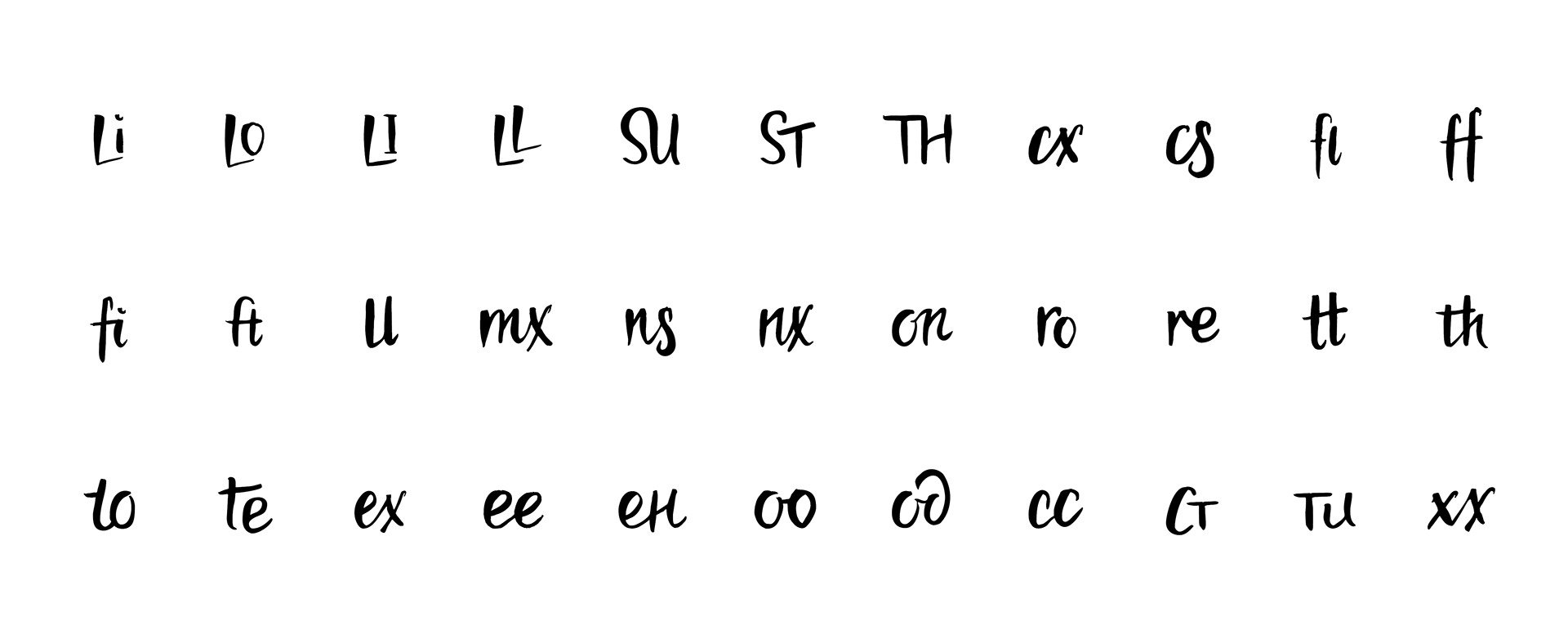 Пример начертания шрифта kraM