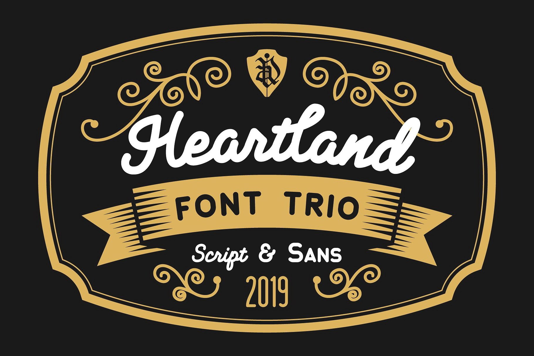 Пример начертания шрифта Heartland Sans