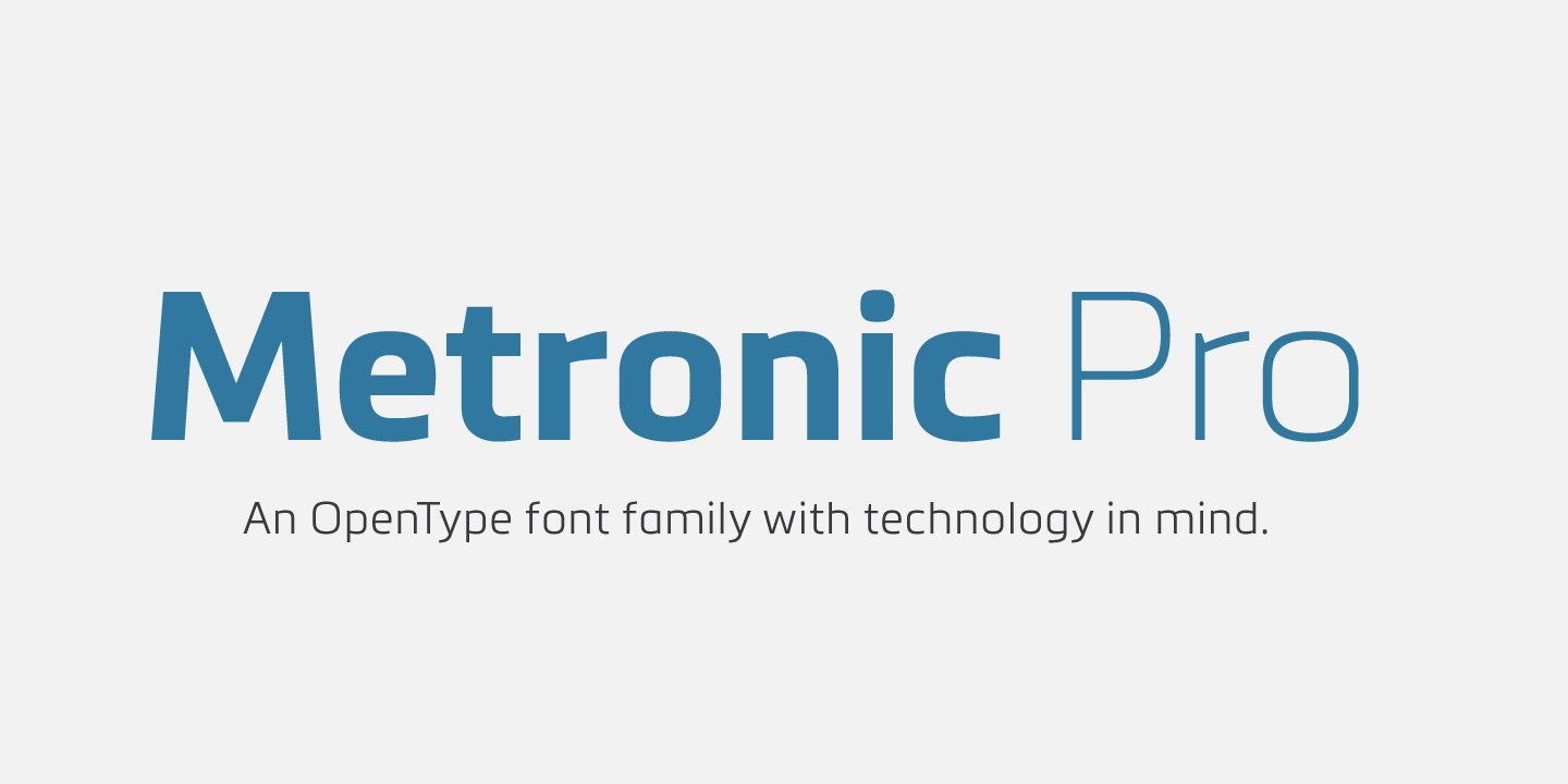 Пример начертания шрифта Metronic Pro