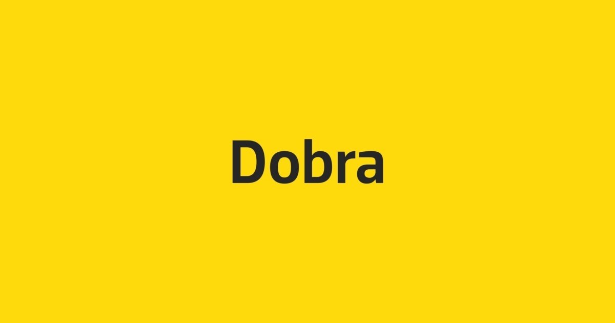 Пример начертания шрифта Dobra