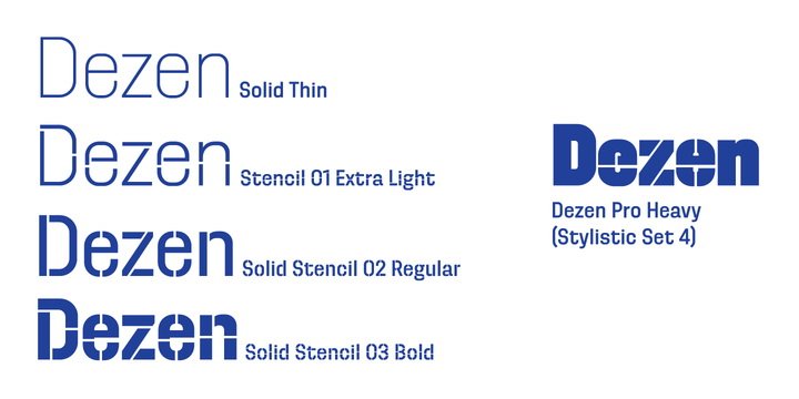 Пример начертания шрифта Dezen Pro