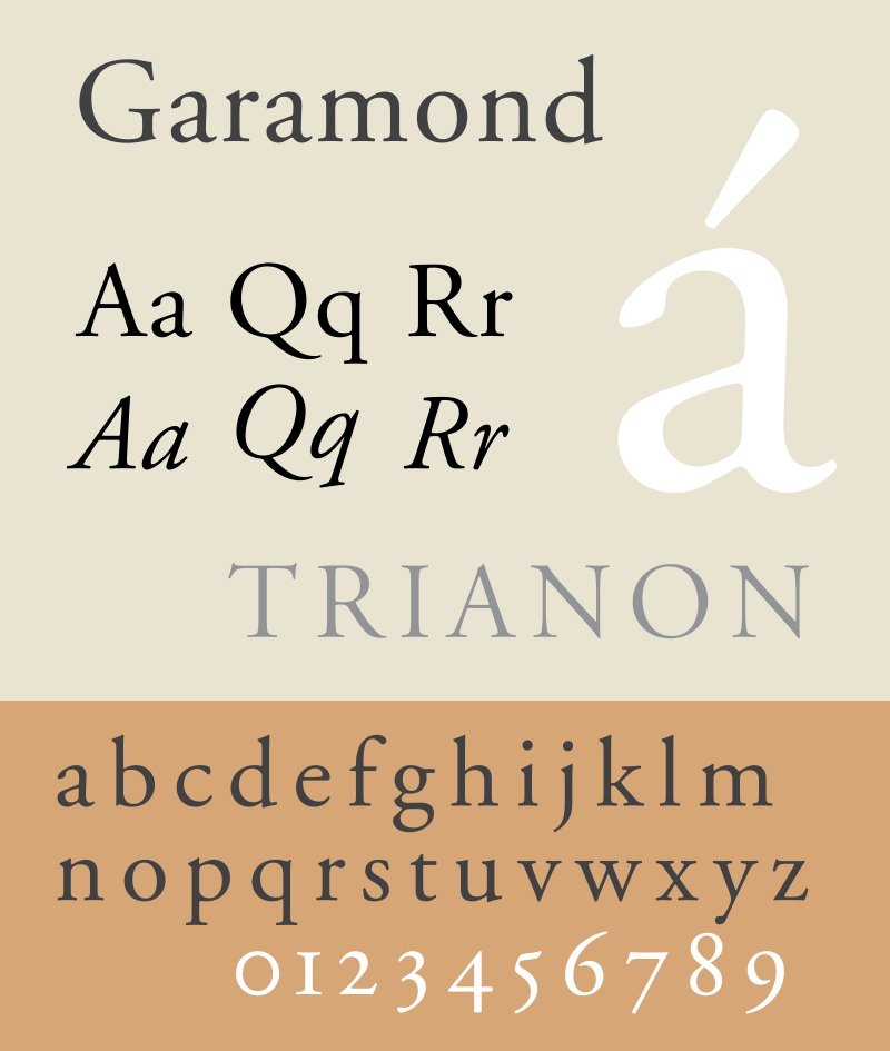 Пример начертания шрифта PF Garamond Text