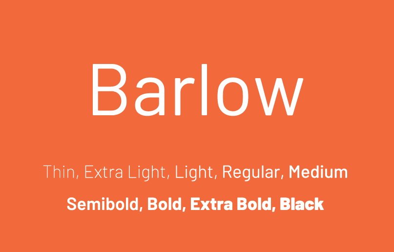 Пример начертания шрифта Barlow