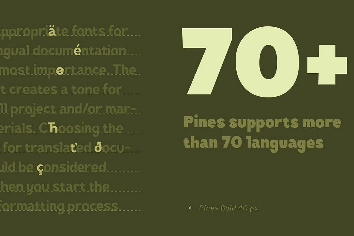 Пример начертания шрифта TT Pines