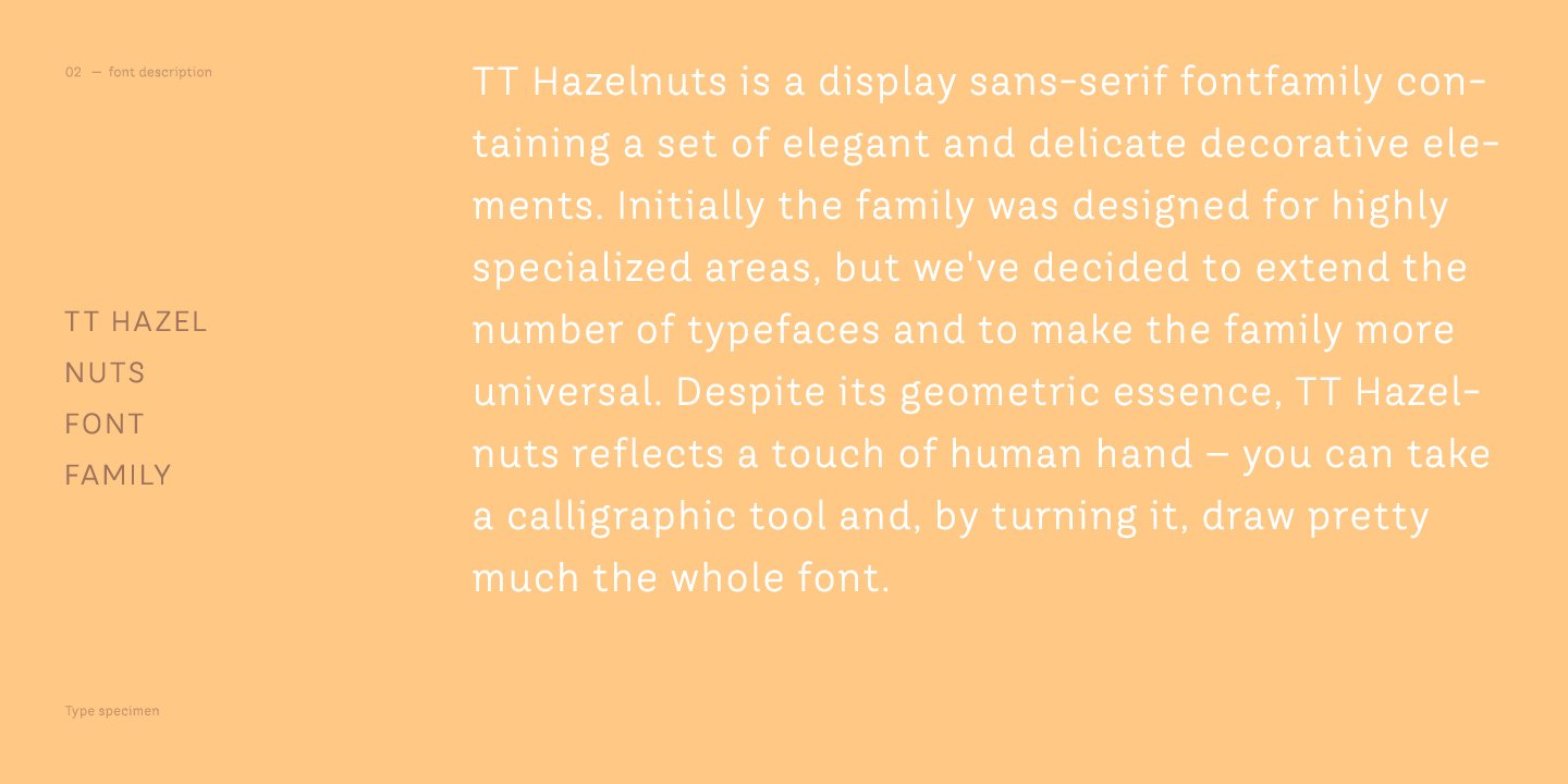Пример начертания шрифта TT Hazelnuts