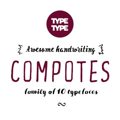 Пример начертания шрифта TT Compotes Citro