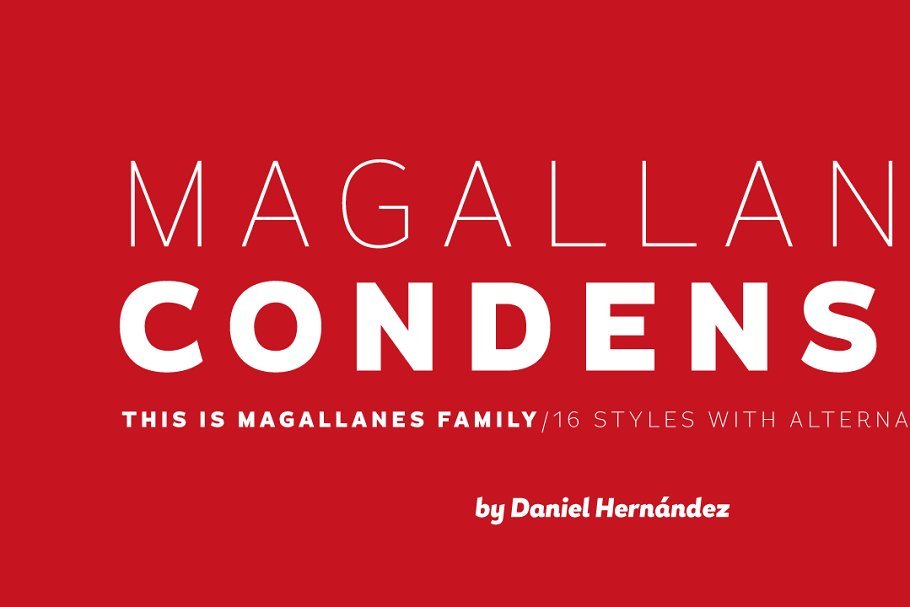 Пример начертания шрифта Magallanes Cond