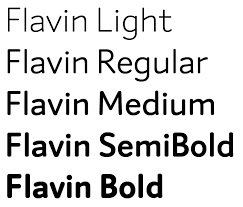 Пример начертания шрифта Flavin