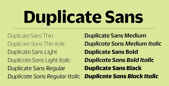 Пример начертания шрифта Duplicate Sans