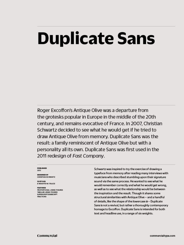 Пример начертания шрифта Duplicate Sans