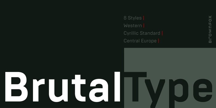 Пример начертания шрифта Brutal Type