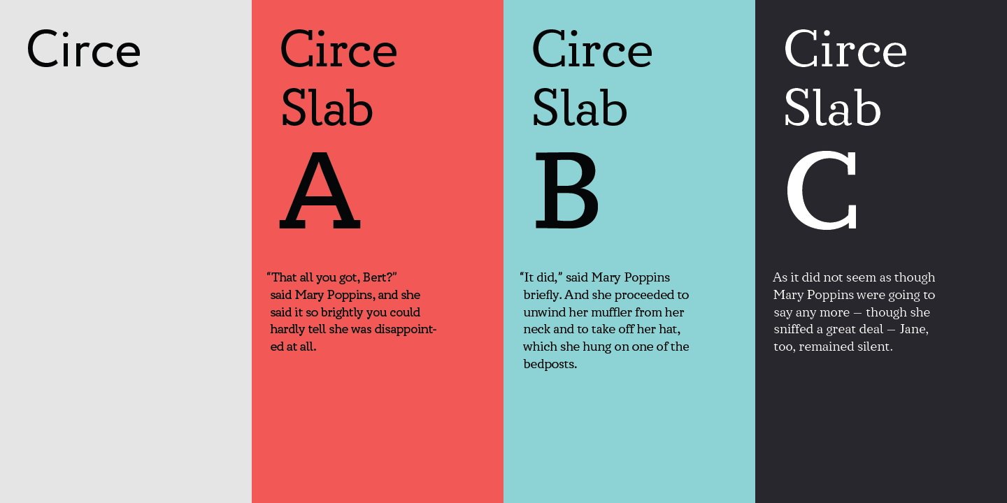 Пример начертания шрифта Circe Slab