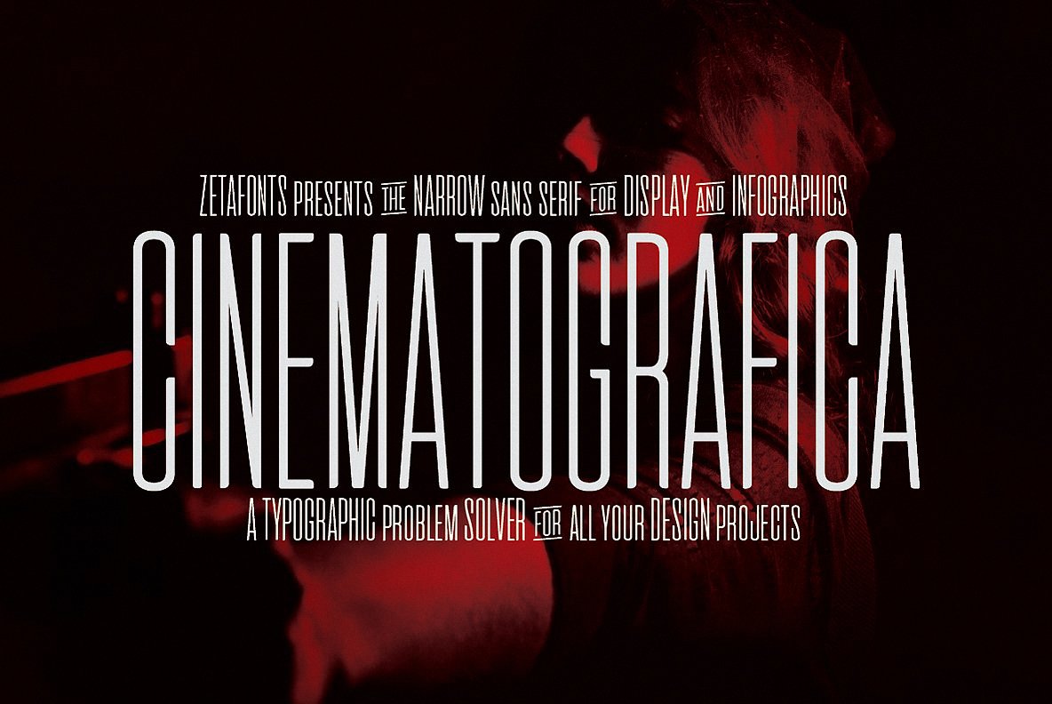 Пример начертания шрифта Cinematografica