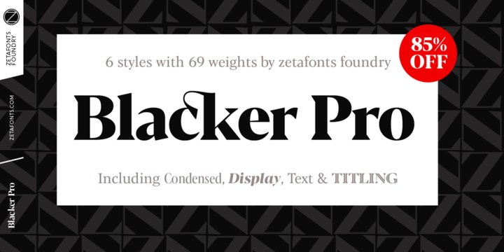 Пример начертания шрифта Blacker Pro