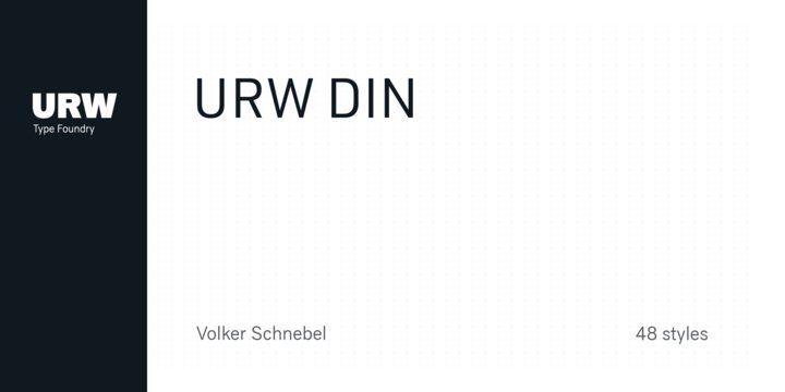 Пример начертания шрифта URW DIN