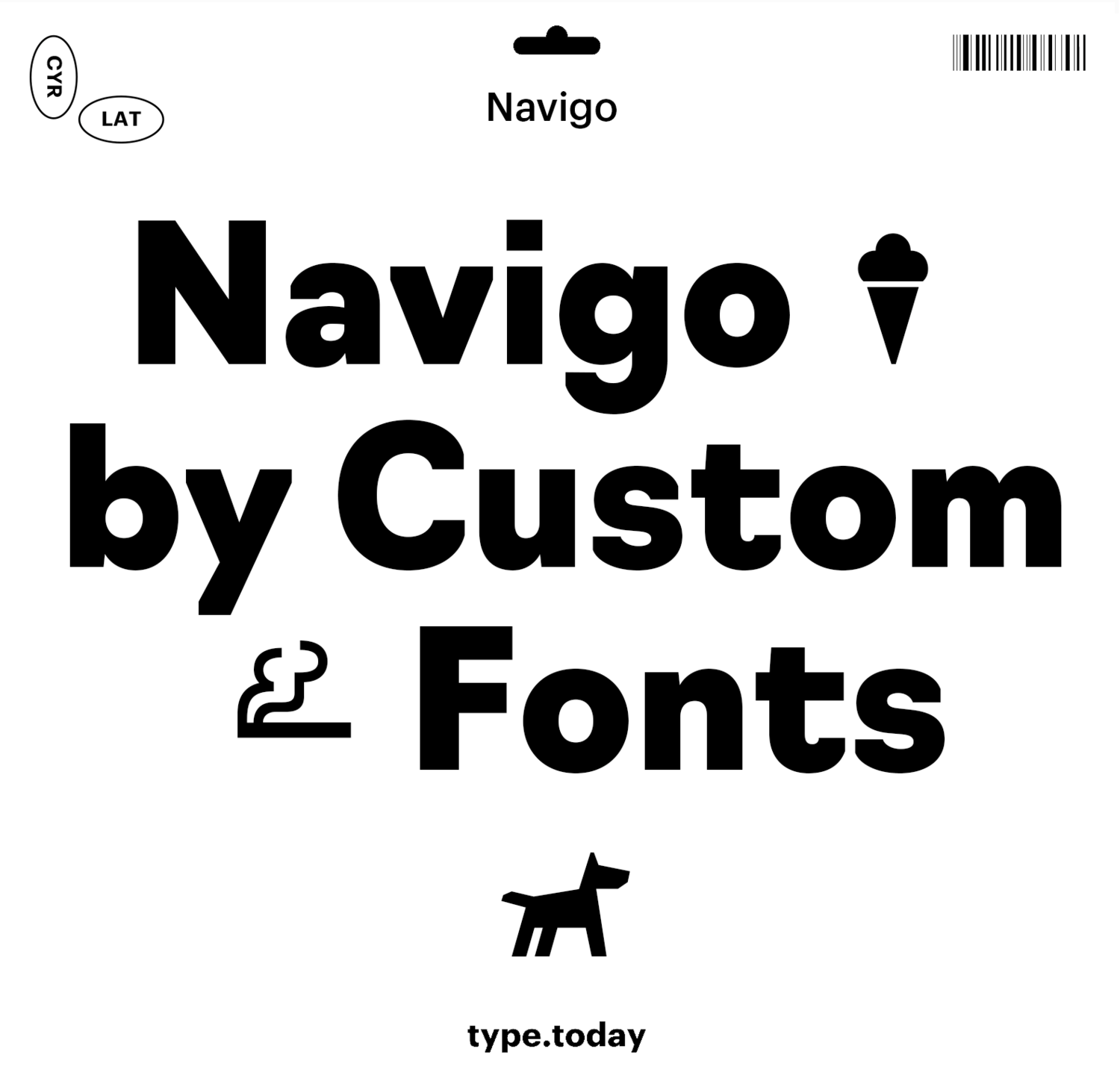 Пример начертания шрифта Navigo
