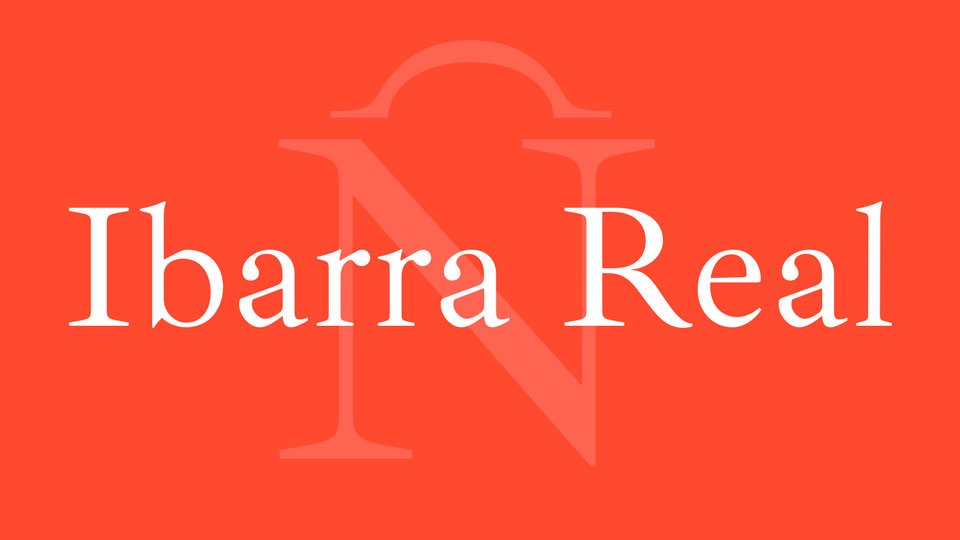 Пример начертания шрифта Ibarra Real Nova