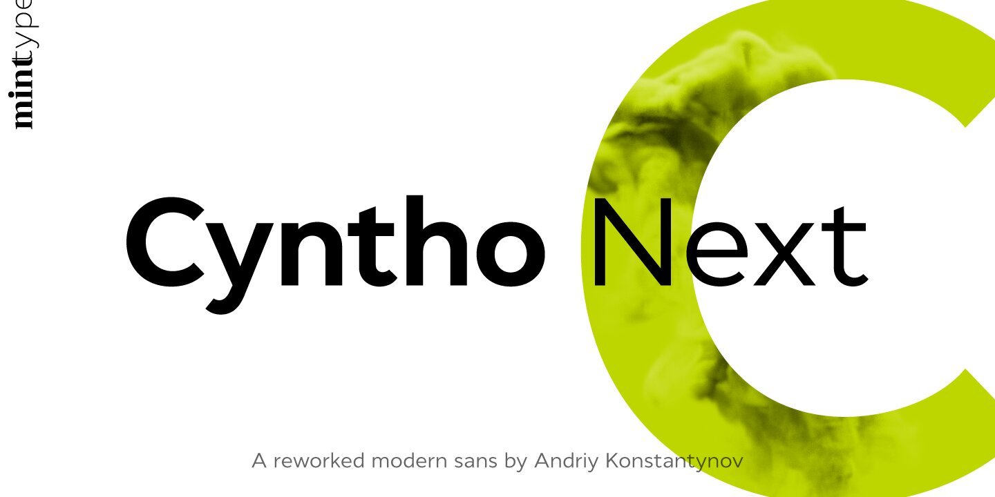 Пример начертания шрифта Cyntho Next