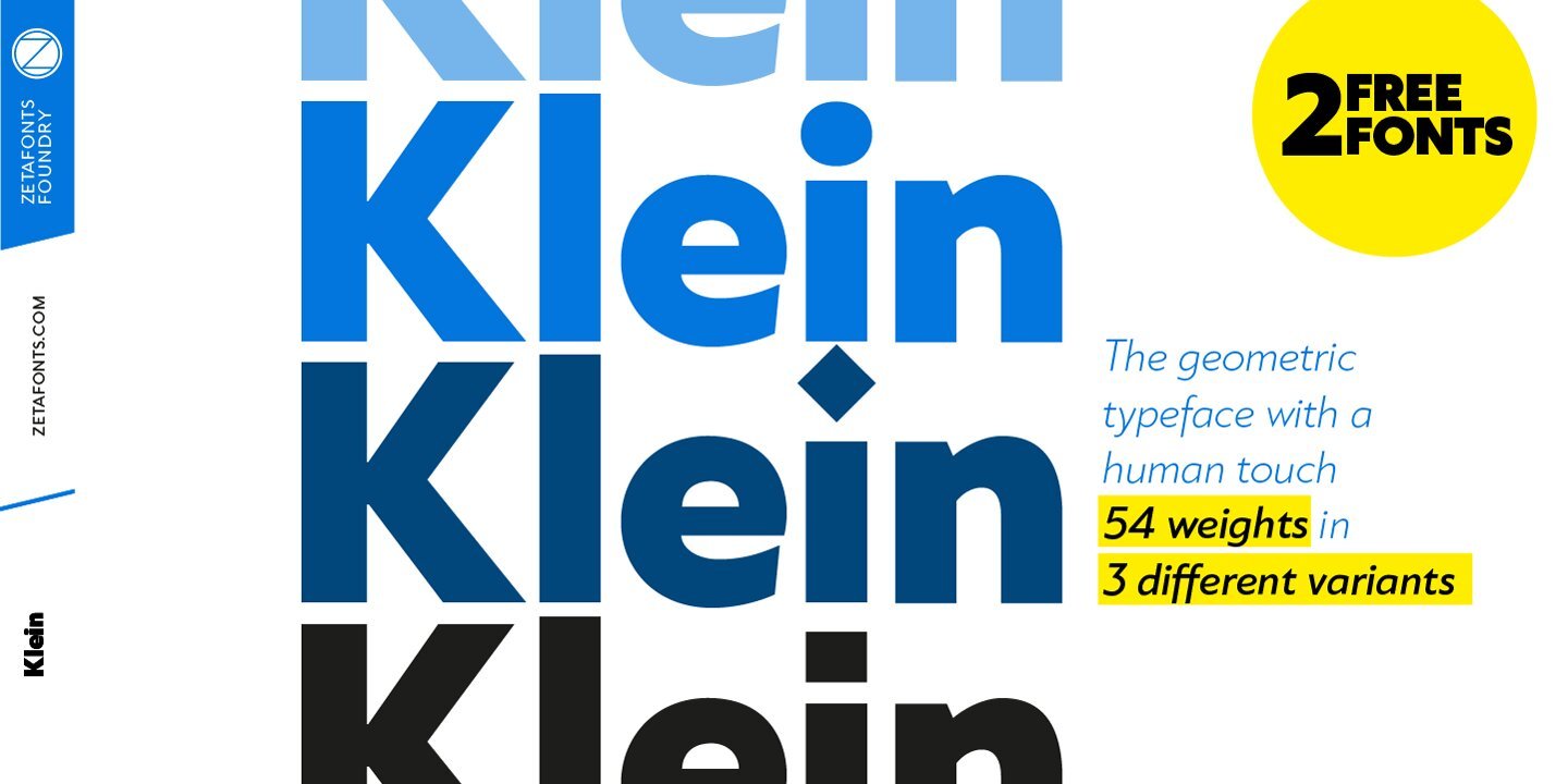 Пример начертания шрифта Klein