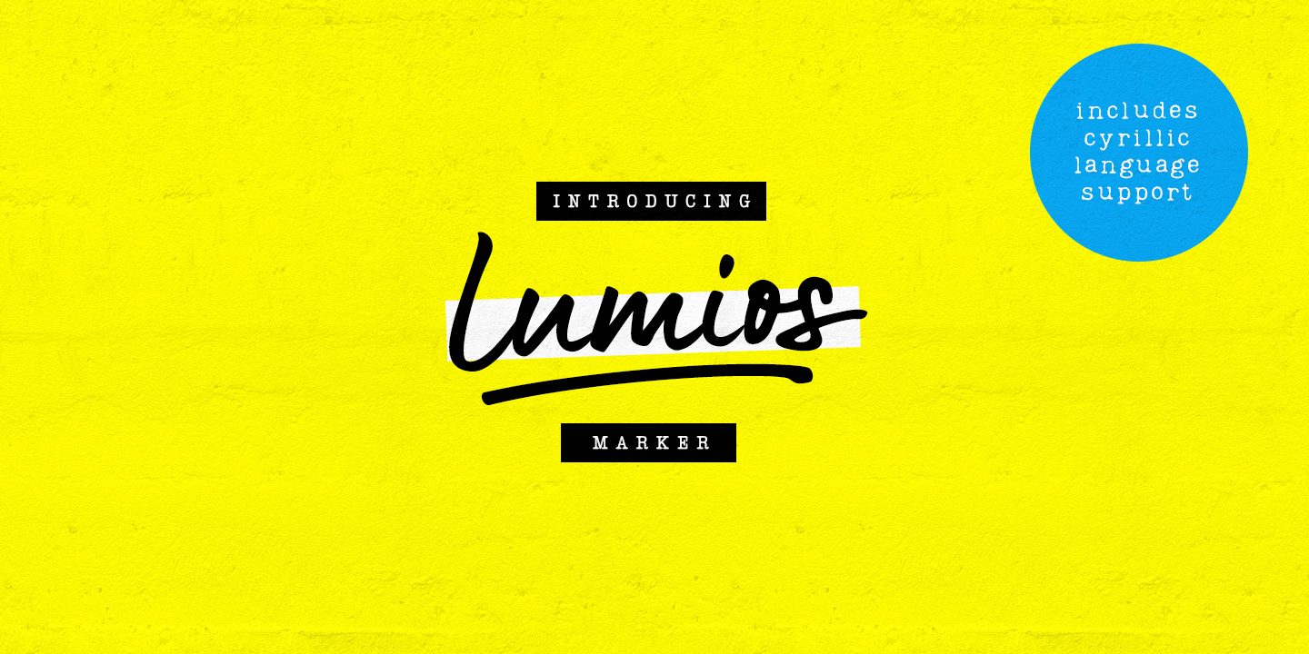 Пример начертания шрифта Lumios