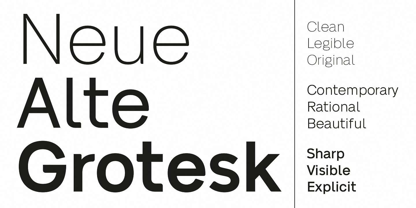 Пример начертания шрифта Neue Alte Grotesk