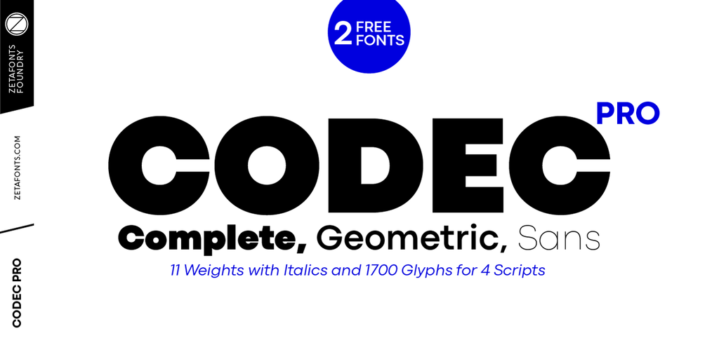 Пример начертания шрифта Codec Pro