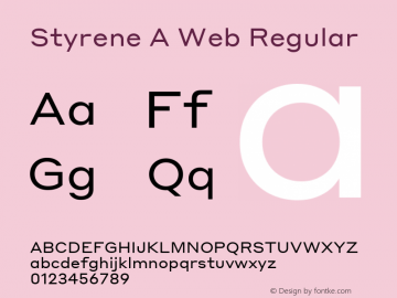 Пример начертания шрифта Styrene A Web