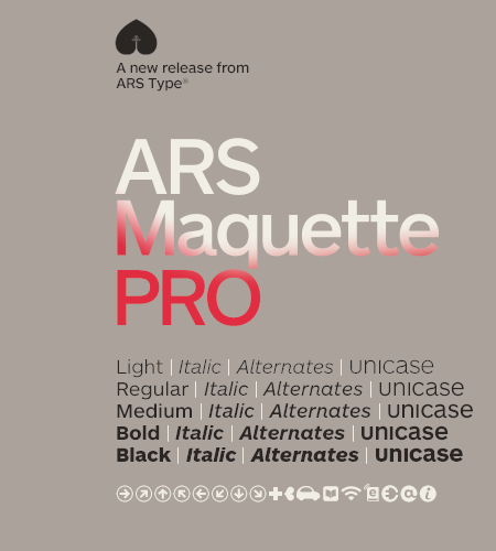 Пример начертания шрифта ARS Maquette Pro