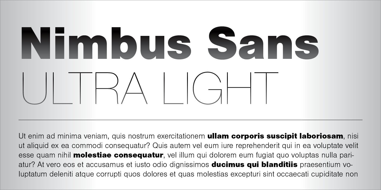 Пример начертания шрифта Nimbus Sans