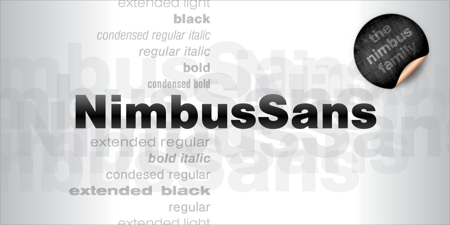 Пример начертания шрифта Nimbus Sans