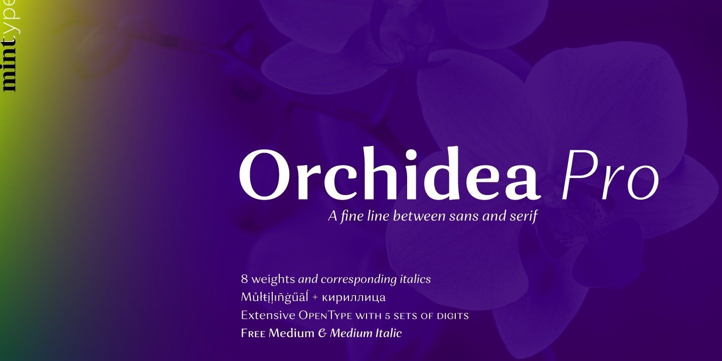 Пример начертания шрифта Orchidea Pro