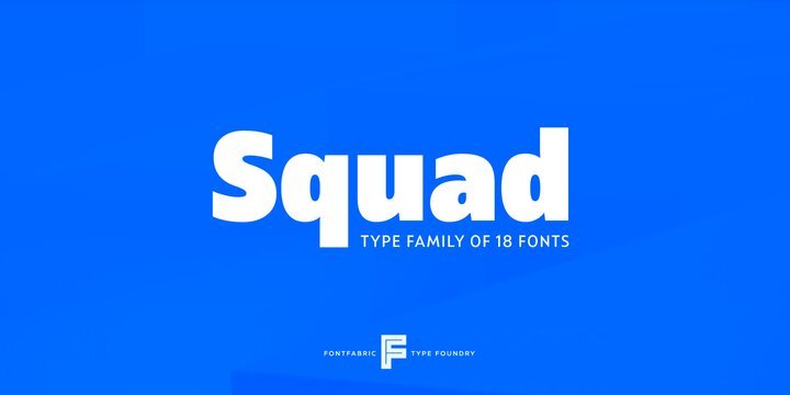 Пример начертания шрифта Squad