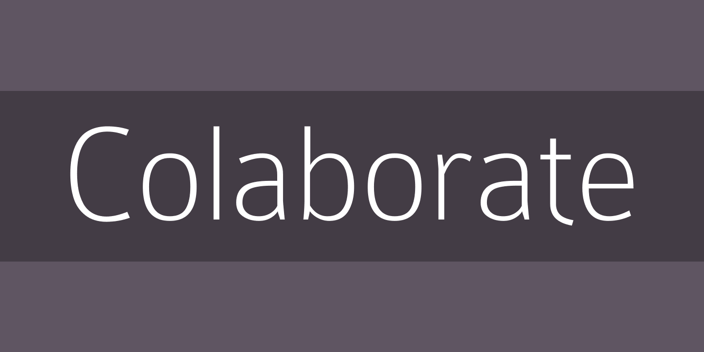 Пример начертания шрифта COLABORATE