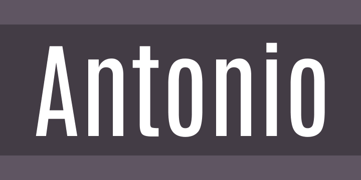 Пример начертания шрифта ANTONIO
