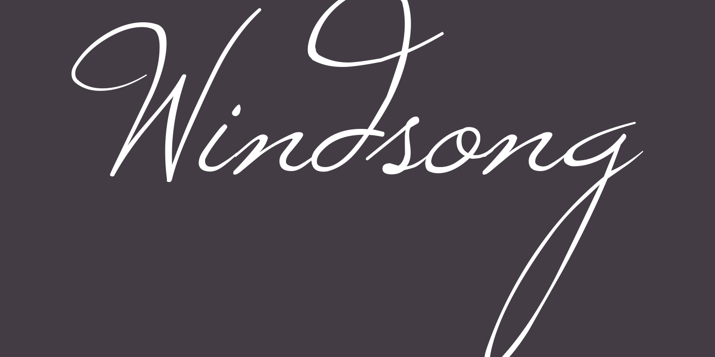 Пример начертания шрифта WINDSONG