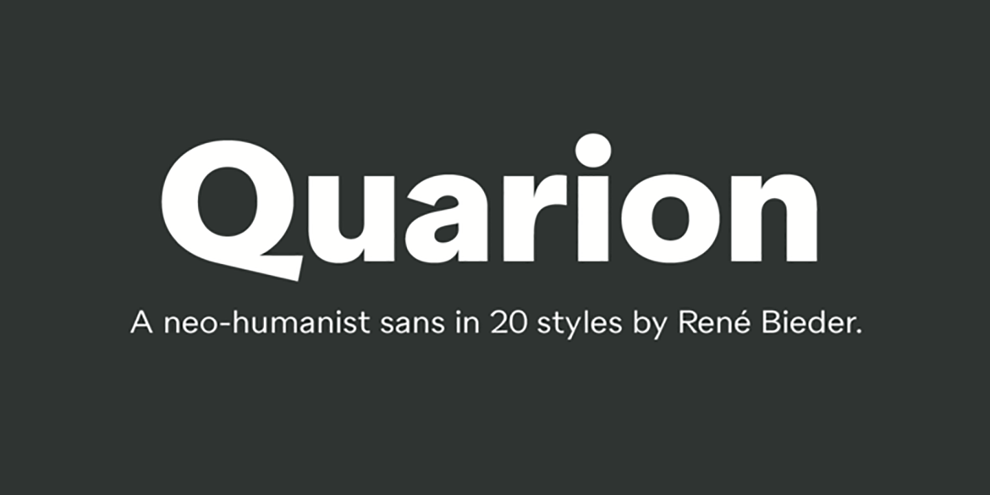Пример начертания шрифта Quarion