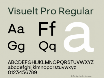 Пример начертания шрифта Visuelt Pro
