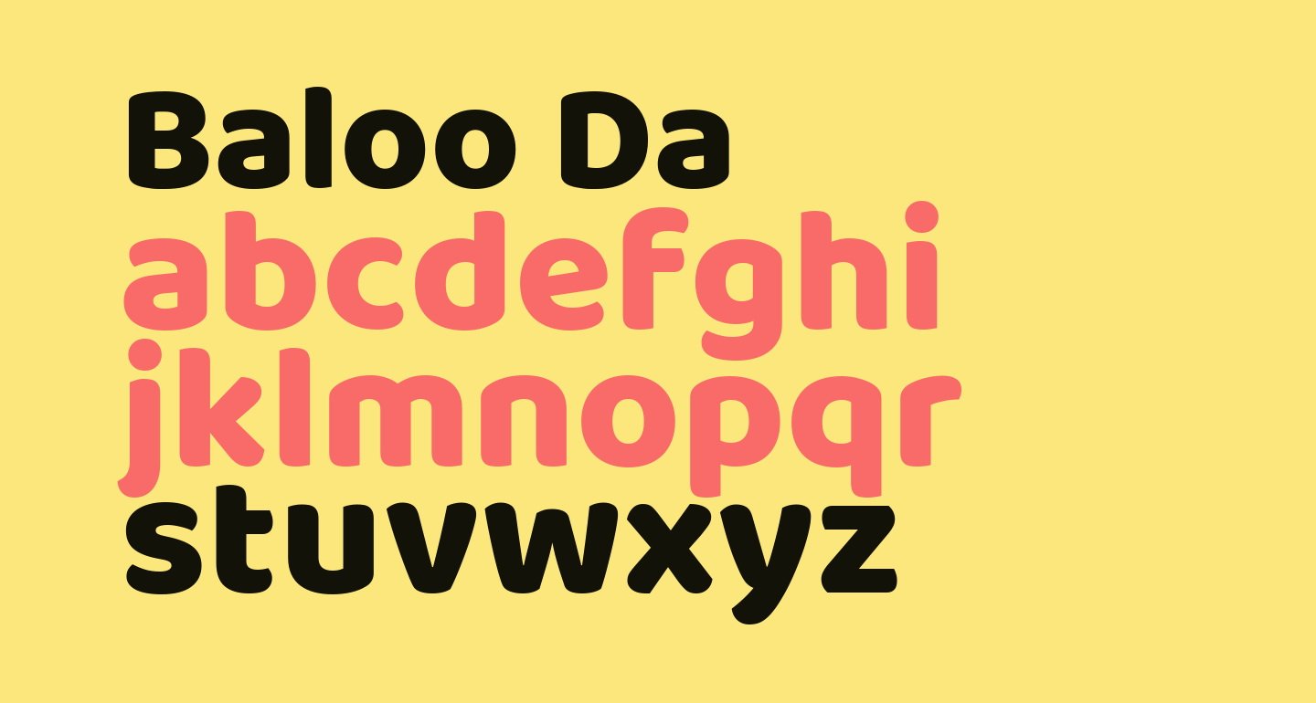 Пример начертания шрифта Baloo Da 2