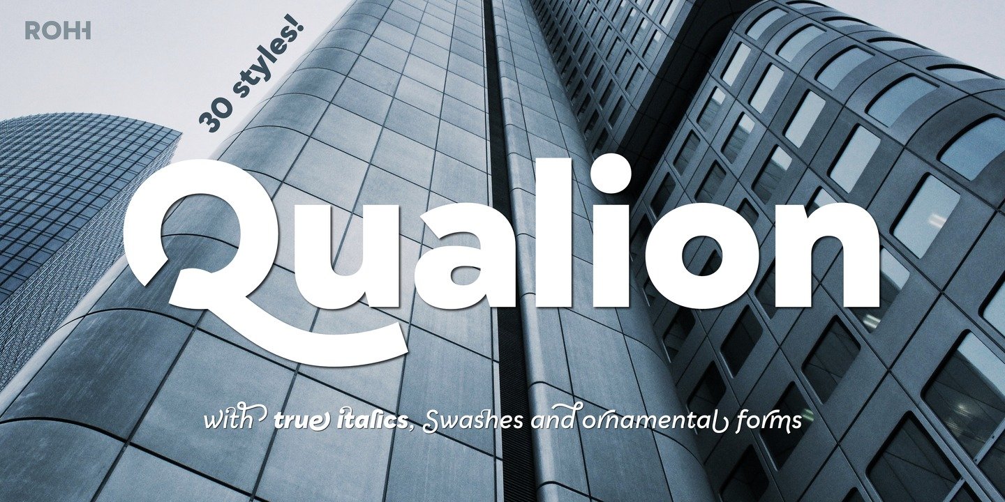 Пример начертания шрифта Qualion